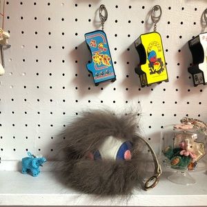 Faux fur bag charm